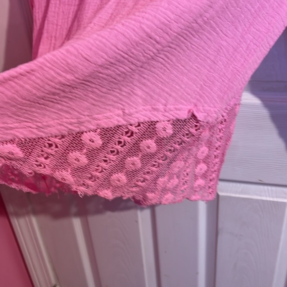 ANDREE by Unit Lace inlet Cotton Button down Top - Picture 7 of 9